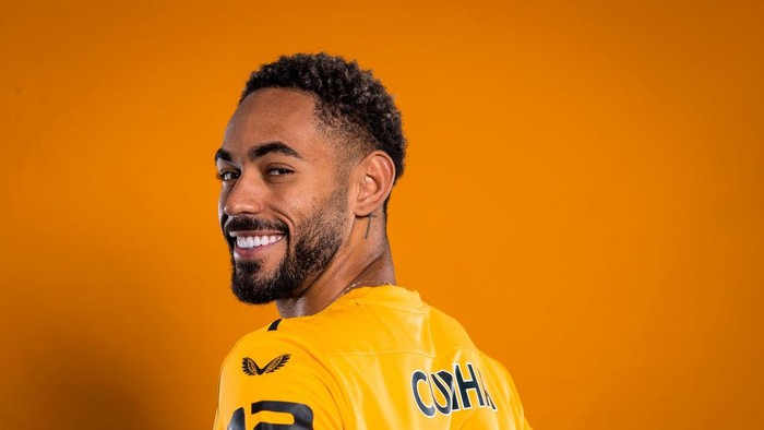 WOLVERHAMPTON, ENGLAND - DECEMBER 23: New Wolverhampton Wanderers signing Matheus Cunha poses for a portrait at Molineux on December 23, 2022 in Wolverhampton, England. (Photo by Jack Thomas - WWFC/Wolves via Getty Images)