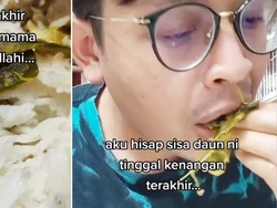 Sambil Menahan Sedih, Pria Ini Makan Sayur Buatan Ibunya Sebelum Meninggal