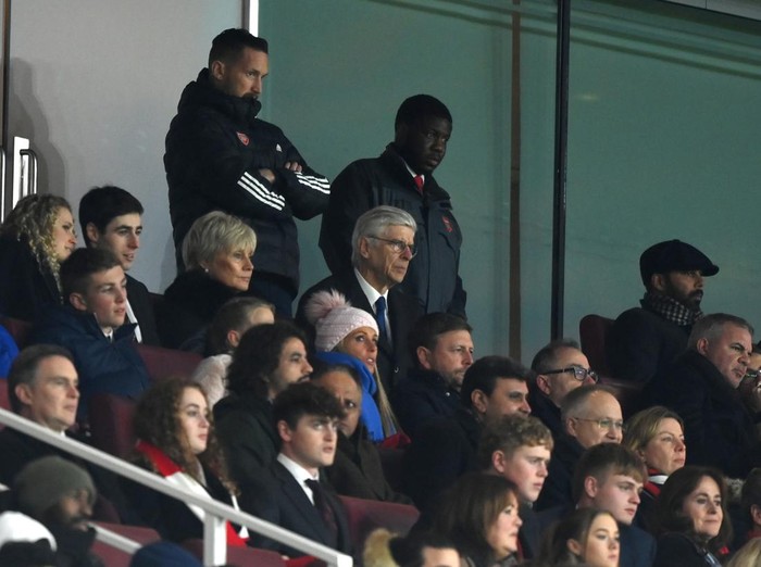 LONDON, ENGLAND - DECEMBER 26: Ex Arsenal manager Arsene Wenger watches on from the stands during the Premier League match between Arsenal FC and West Ham United at Emirates Stadium on December 26, 2022 in London, England. (Photo by Justin Setterfield/Getty Images)