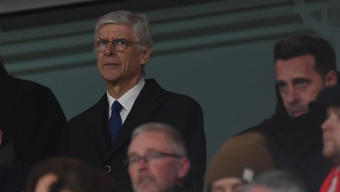Arsene Wenger LONDON, ENGLAND - DECEMBER 26: Arsene Wenger the former Arsenal Manager in the Directors Box before the Premier League match between Arsenal FC and West Ham United at Emirates Stadium on December 26, 2022 in London, England. (Photo by David Price/Arsenal FC via Getty Images)