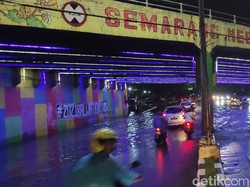 Potret Jalan Arteri Soekarno Hatta Semarang Tergenang Banjir Semalam