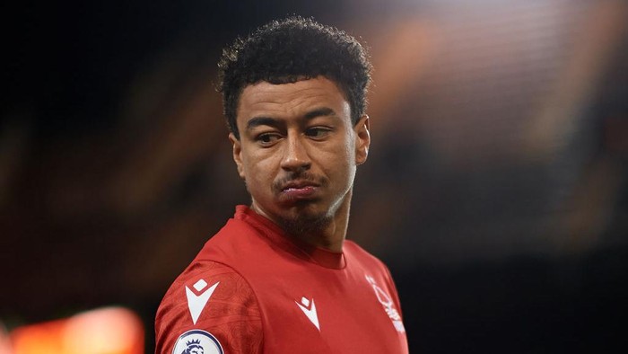 Jesse Lingard of Nottingham Forest looks on prior to the friendly match between Valencia CF and Nottingham Forest at Mestalla stadium, December 16, 2022, Valencia, Spain. (Photo by David Aliaga/NurPhoto via Getty Images)