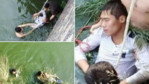 Pria lompat ke sungai usai lihat wajah pengantin wanita