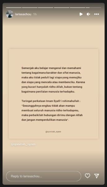 Unggahan Larissa Chou