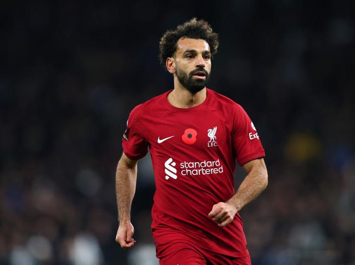 LONDON, ENGLAND - NOVEMBER 06:  Mohamed Salah of Liverpool during the Premier League match between Tottenham Hotspur and Liverpool FC at Tottenham Hotspur Stadium on November 6, 2022 in London, United Kingdom. (Photo by Marc Atkins/Getty Images)