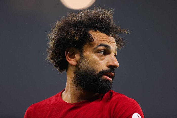 Mohamed Salah LONDON, ENGLAND - NOVEMBER 06: Mohamed Salah of Liverpool during the Premier League match between Tottenham Hotspur and Liverpool FC at Tottenham Hotspur Stadium on November 6, 2022 in London, United Kingdom. (Photo by Marc Atkins/Getty Images)