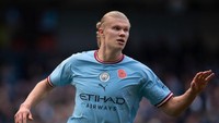 Di nomor ketiga ada striker Man City, Erling Haaland dengan kecepatan lari 36,2 km per jam (Getty Images)