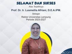Prof Lusmeilia Terpilih Jadi Rektor Unila Gantikan Prof Karomani