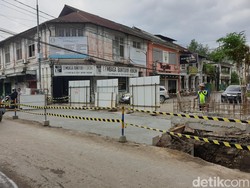 Bekas Galian yang Bikin Bus Turis Malaysia Terperosok di Medan Sudah Dicor