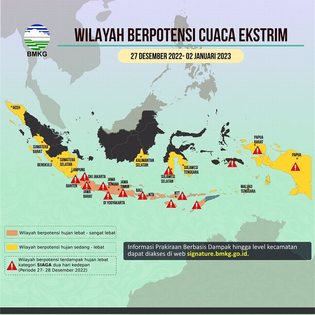 Info prakiraan cuaca oleh BMKG/ Foto: Instagram.com/infoBMKG Info prakiraan cuaca