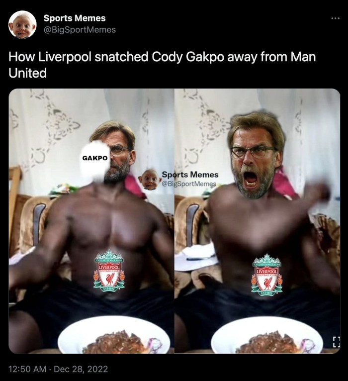 Meme Cody Gakpo ke Liverpool, Cody Gakpo, Liverpool Meme Cody Gakpo ke Liverpool