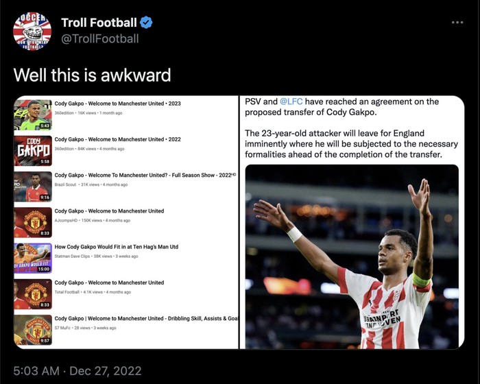 Meme Cody Gakpo ke Liverpool, Cody Gakpo, Liverpool Meme Cody Gakpo ke Liverpool