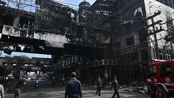 Sisa-sisa Kebakaran Kasino di Kamboja, 10 Orang Tewas