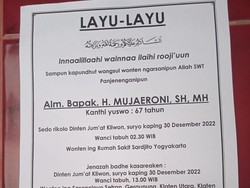 Ketua DPC Partai Gerindra Klaten Mujaeroni Meninggal Dunia