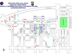 Ini Daftar Rekayasa Lalu Lintas Malam Tahun Baru 2023 di Medan