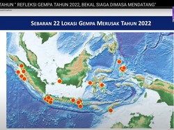BMKG: Ada 10.792 Gempa di RI Selama 2022, 22 di Antaranya Merusak