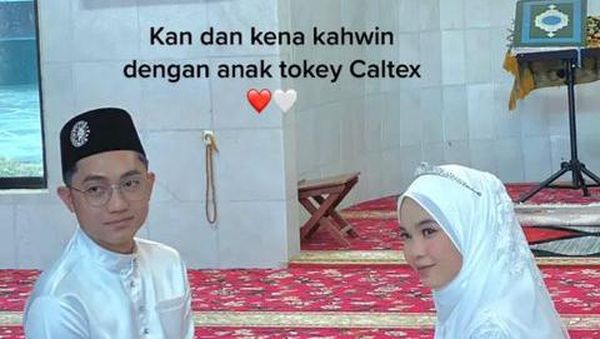 10 Foto Wanita Viral Dapat Jodoh Pemilik Pom Bensin yang Dikira Tukang Kebun