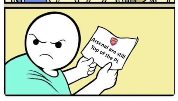 Meme Arsenal, Maaf Jalur Puncak Liga Inggris Ditutup!