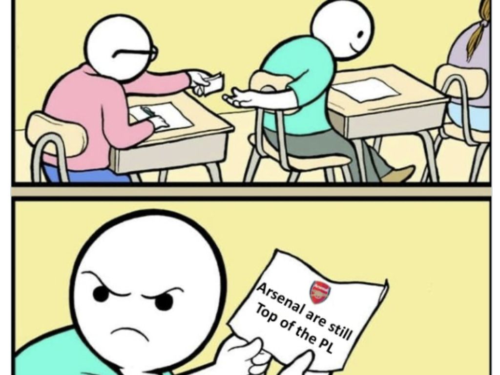 Meme Arsenal, Maaf Jalur Puncak Liga Inggris Ditutup!