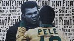 Poster Seni Pele Peluk Tokoh-tokoh Populer Dunia