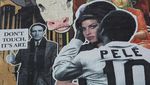 Poster Seni Pele Peluk Tokoh-tokoh Populer Dunia