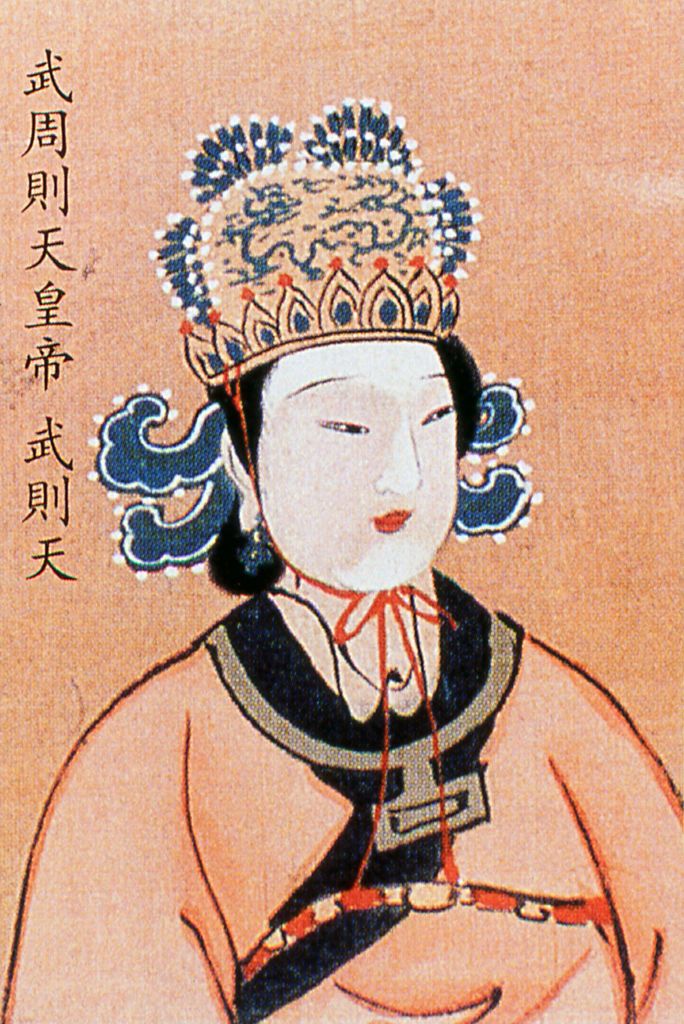 Wu Zetian (17 February 624Ð16 December 705), personal name Wu Zhao, often referred to as Tian Hou during the Tang Dynasty and Empress Consort Wu in later times, was the only woman in the history of China to assume the title of Empress Regnant. She was de facto ruler of China first through her husband the Emperor Gaozong and then through her sons the Emperors Zhongzong and Ruizong from 665 to 690. She then broke all precedents when she founded her own dynasty in 690, the Zhou (briefly interrupting the Tang Dynasty), and ruled personally under the name Sacred and Divine Empress Regnant from 690 to 705. Her rise and reign has been criticized harshly by Confucian historians but has been viewed in a different light after the 1950s. (Photo by: Pictures From History/Universal Images Group via Getty Images)