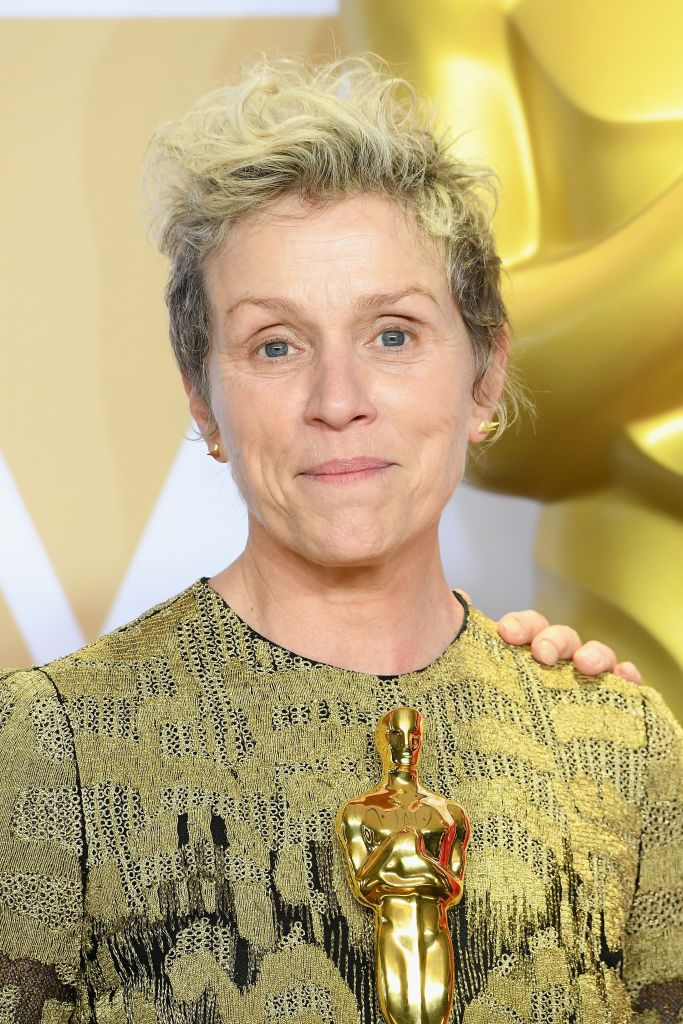HOLLYWOOD, CA - MARCH 04:  Actor Frances McDormand, winner of the Best Actress award for 'Three Billboards Outside Ebbing, Missouri' poses in the press room during the 90th Annual Academy Awards at Hollywood & Highland Center on March 4, 2018 in Hollywood, California.  (Photo by Steve Granitz/WireImage)