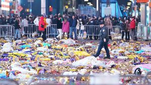 Duh, Sampah Menumpuk di Times Square New York Usai Pesta Tahun Baru