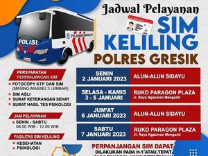 Jadwal SIM Keliling Gresik hingga 7 Januari 2023, Simak Lokasinya!