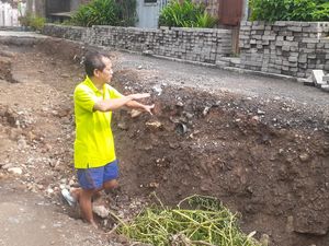 Jalan Sendangguwo Semarang Ambles hingga Semeter, Ini Penampakannya