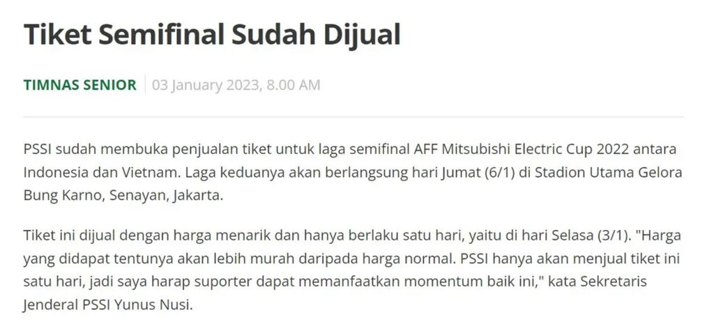 Piala AFF 2022: PSSI sudah sebut Vietnam menjadi lawan Indonesia di semifinal.