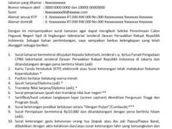 Surat Lamaran CPNS Kemenag 2024 Lengkap Link Download PDF-Word