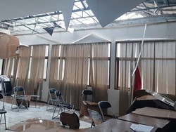 Kantor Kecamatan Panawangan Ciamis Rusak Diterjang Angin Kencang