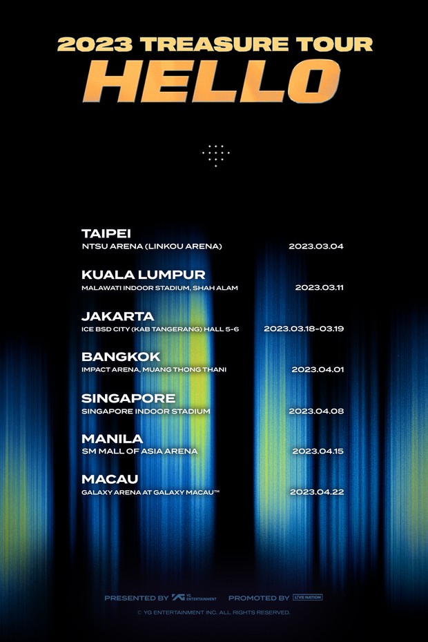 Poster 2023 TREASURE HELLO TOUR / Foto : twitter.com/ygtreasuremaker Poster 2023 TREASURE HELLO TOUR / Foto : twitter.com/ygtreasuremaker