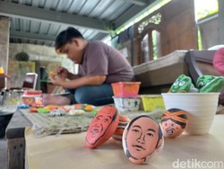 Uniknya Lukisan Wajah Jokowi-Gibran di Batu Karya Seniman ISI Solo