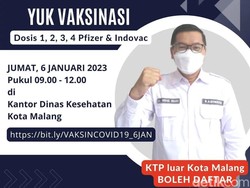 Catat Jadwal Vaksin Booster yang Digelar Dinkes Kota Malang