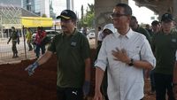 Pj Gubernur Heru Budi Tinjau Penataan Kawasan Hijau di Kolong Tol Becakayu