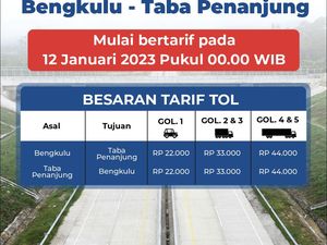Catat! Tol Bengkulu-Taba Penanjung Mulai Bertarif Kamis Depan