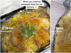 Totalitas! Resto Ini Sajikan Nasi Goreng Nanas dengan Buah Nanas Utuh