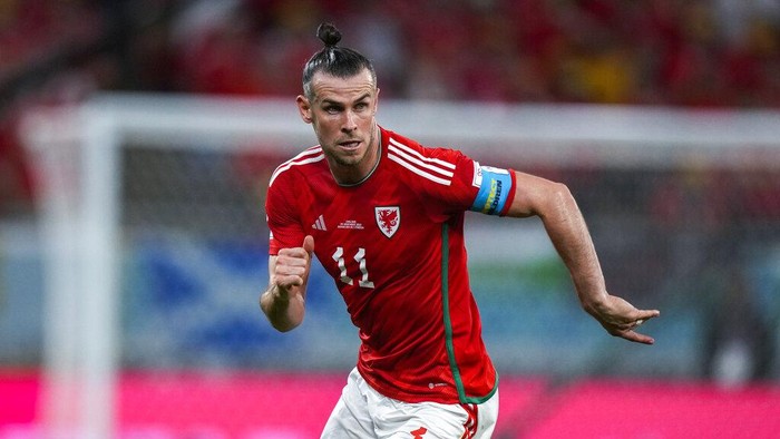 Gareth Bale Wales' Gareth Bale runs during the World Cup group B soccer match between England and Wales, at the Ahmad Bin Ali Stadium in Al Rayyan , Qatar, Tuesday, Nov. 29, 2022. (AP Photo/Frank Augstein)