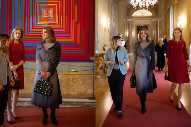 Penampilan Ratu Rania Saat di Roma Ratu Rania