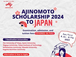 Beasiswa ke Jepang dari Ajinomoto 2024, Cek Syarat di Sini!