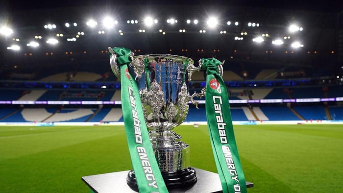 A general view of the Carabao Cup Trophy ahead of the Carabao Cup third round match at the Etihad Stadium, Manchester. Picture date: Wednesday November 9, 2022. (Photo by Mike Egerton/PA Images via Getty Images)