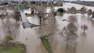 Foto Udara Banjir di Sacramento California