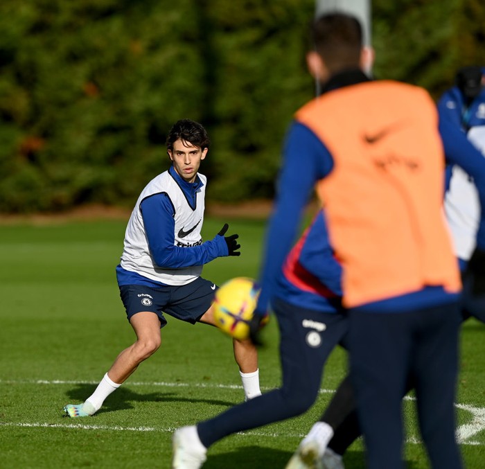 Joao Felix COBHAM, ENGLAND - JANUARY 11: Joao Felix of Chelsea during a training session at Chelsea Training Ground on January 11, 2023 in Cobham, England. (Photo by Darren Walsh/Chelsea FC via Getty Images)