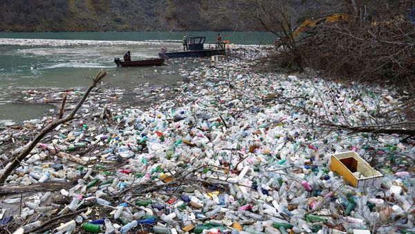 Kotor! Tumpukan Sampah Padati Danau di Serbia