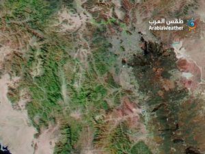Foto Wajah Baru Arab Saudi yang Menghijau dari Satelit