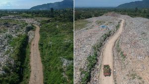Before-After Penghijauan di TPA Air Dingin Padang