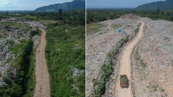 Before-After Penghijauan di TPA Air Dingin Padang