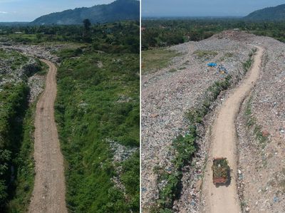 Before-After Penghijauan di TPA Air Dingin Padang